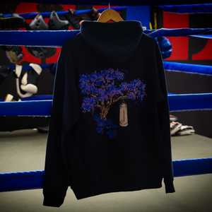 'Blue Blossom Tree' Back Print Hood