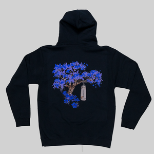 'Blue Blossom Tree' Back Print Hood