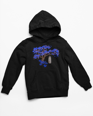 Junior 'Blue Blossom Tree' Front Print Hood