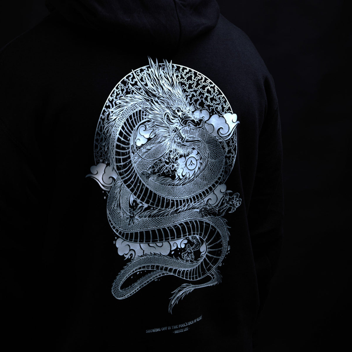 &#39;Return of the Dragon&#39; Silver Hoodie