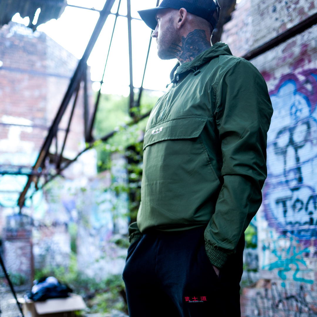 'Fundamentals' Overhead Windbreaker Olive