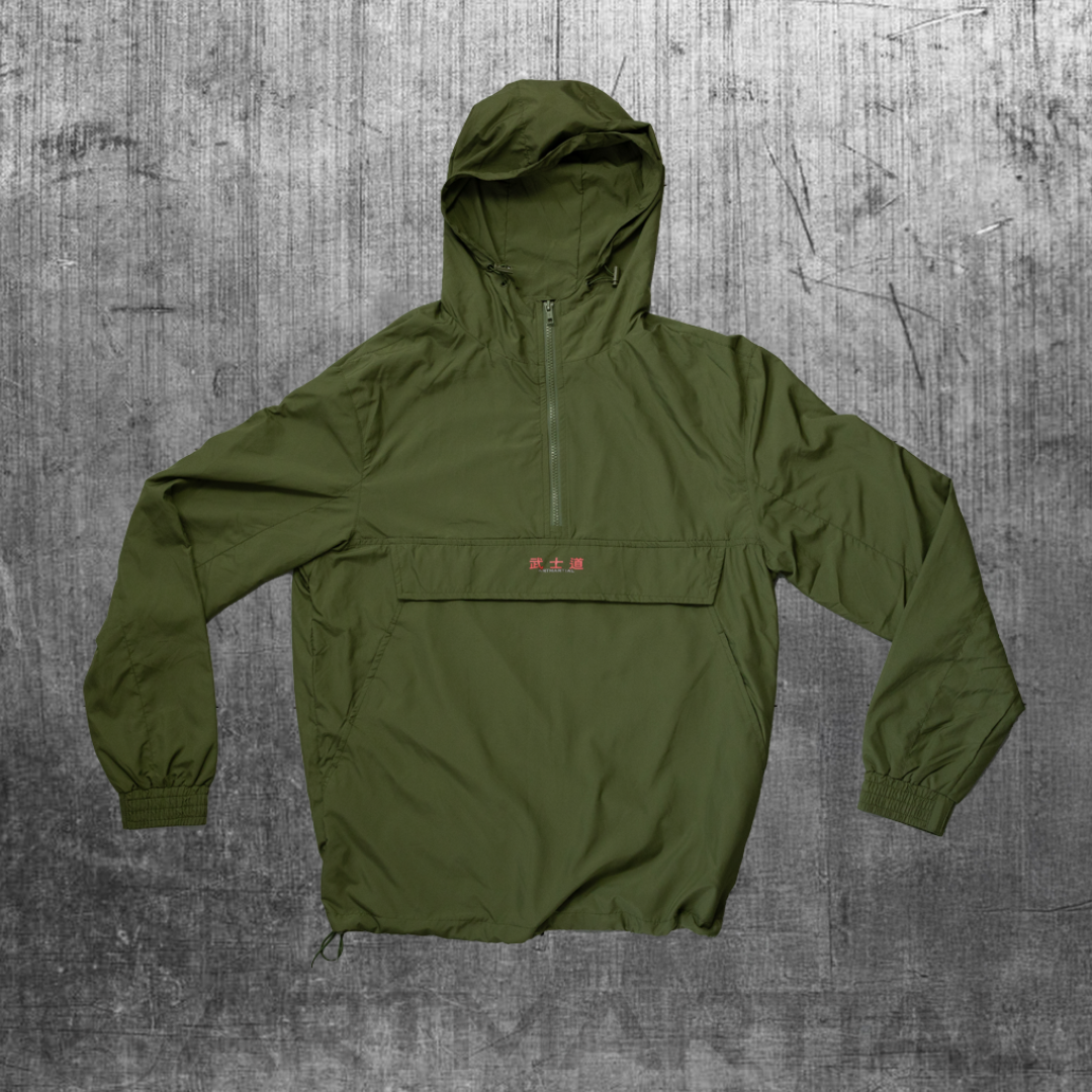 'Fundamentals' Overhead Windbreaker Olive