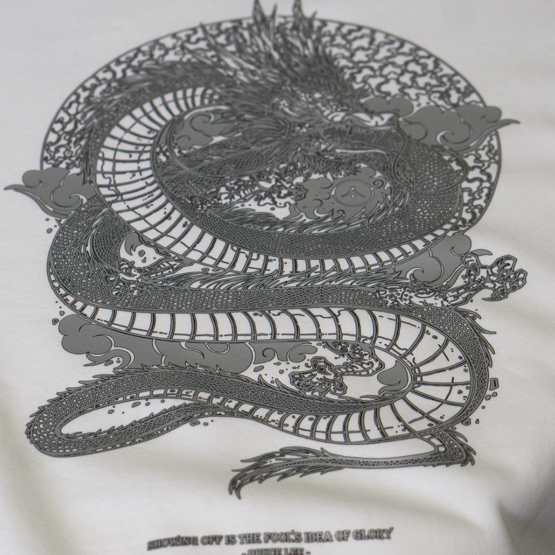 &#39;Return of the Dragon&#39; Silver Hoodie