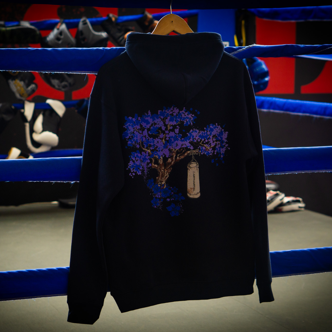 &#39;Blue Blossom Tree&#39; Back Print Hood