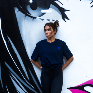 Oversized 'Blossom Tree' navy back design