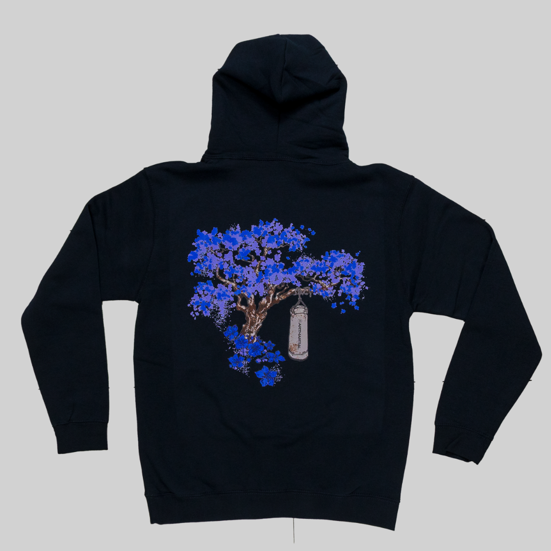 &#39;Blue Blossom Tree&#39; Back Print Hood