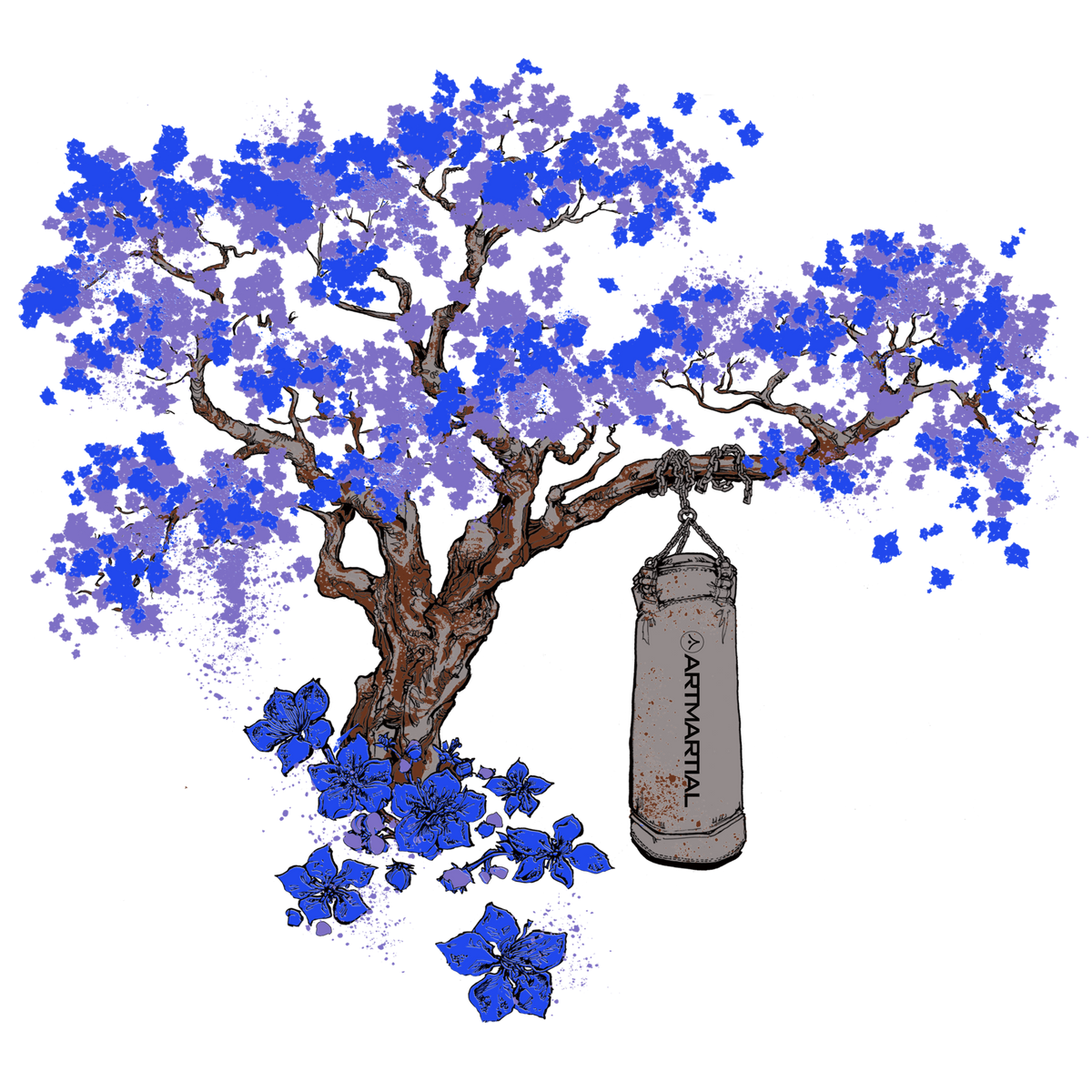 &#39;Blue Blossom Tree&#39; Back Print Hood