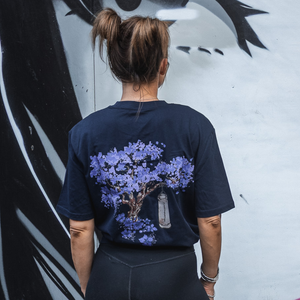 Oversized 'Blossom Tree' navy back design