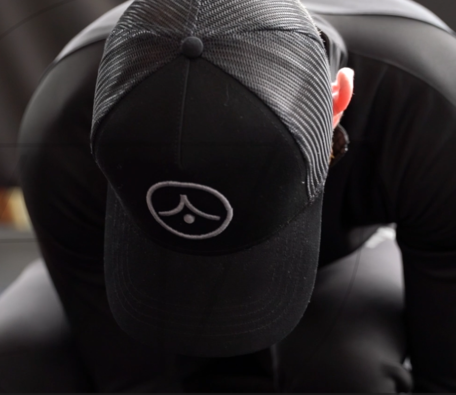 S.M.A.F.O - Trucker Style Cap - Grey on Black