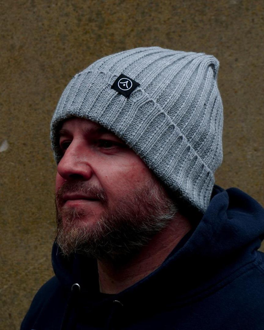 Chunky Ribbed Beanie - Heather Grey by ARTMARTIAL - Photo 1