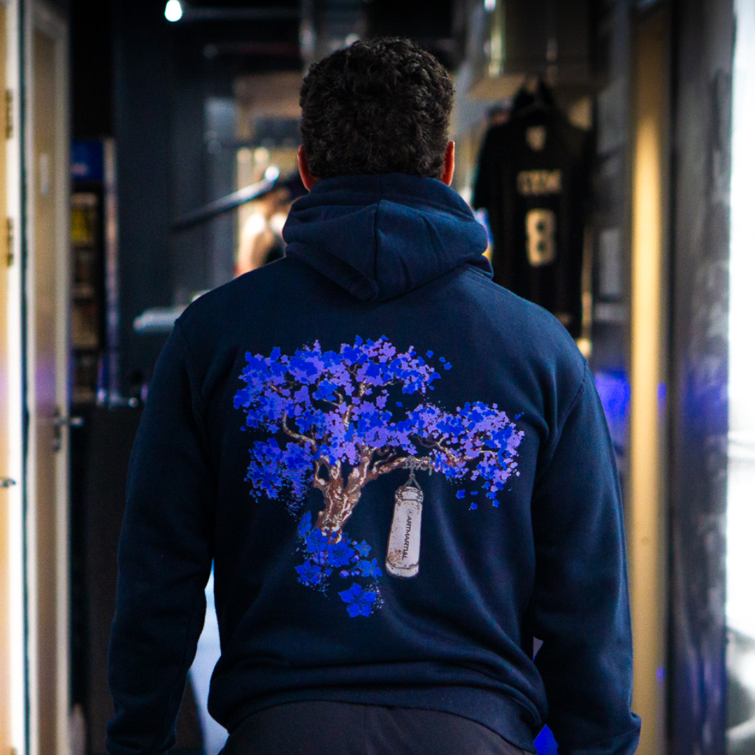 'Blue Blossom Tree' Back Print Hood