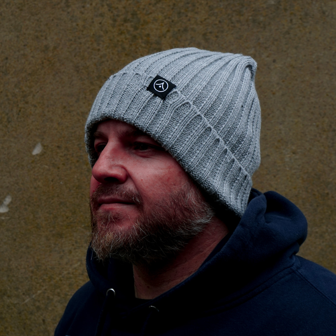 Chunky Ribbed Beanie - Heather Grey