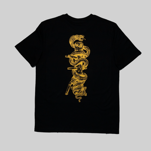 'Snake & Dummy' - Adult Cotton Tee