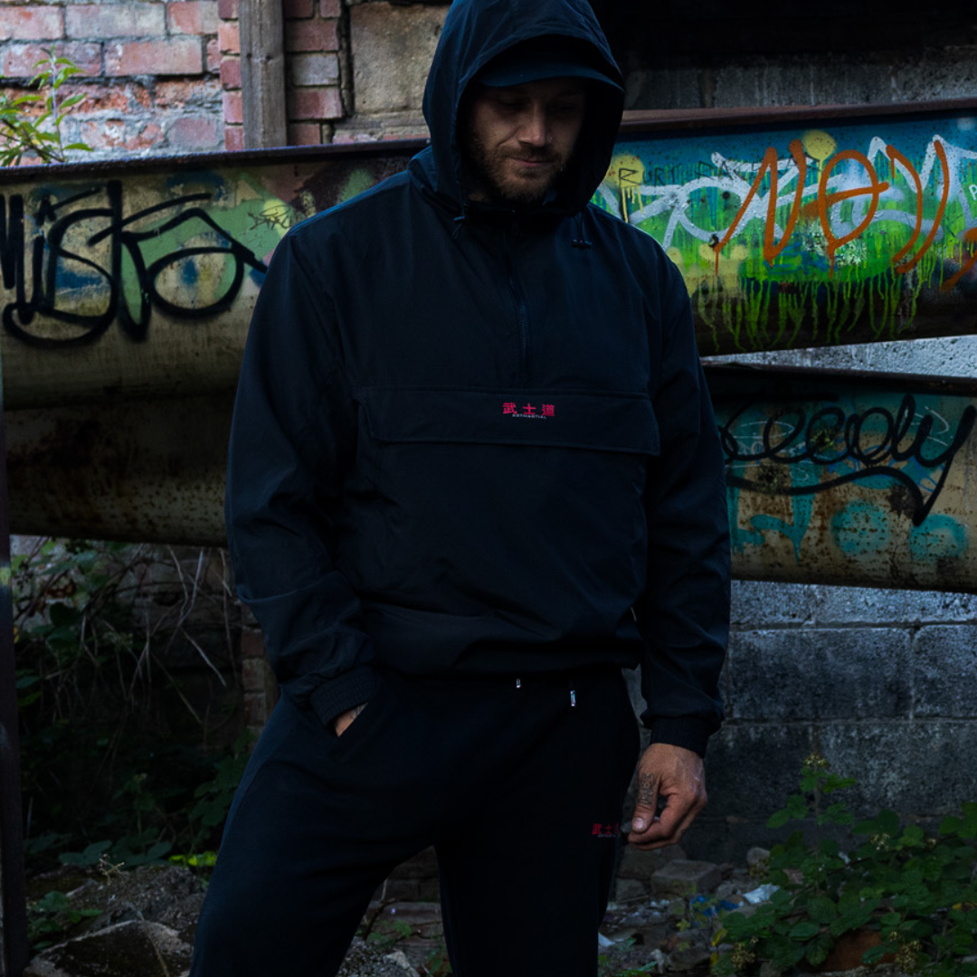 'Fundamentals' Overhead Windbreaker Black