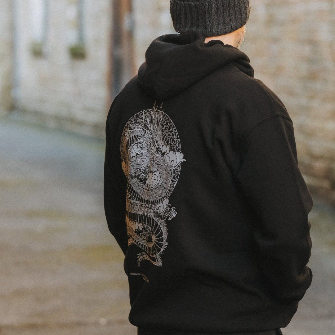 'Return of the Dragon' Silver Zip Hoodie
